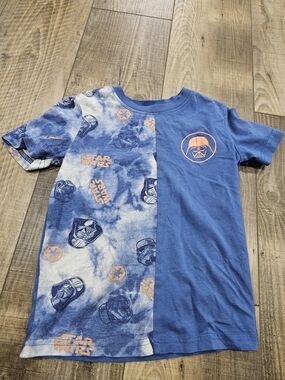 4/$10 Star Wars Tee 6 Boys Short Sleeve Darth Vader Jumping Beans Blue Summer